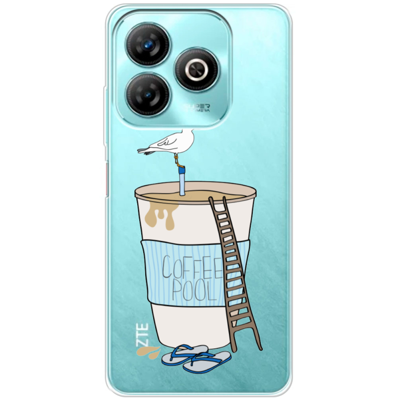 Прозрачный чехол BoxFace ZTE Blade A75 4G Segull in Cofee Pool
