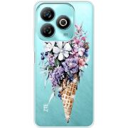 Чехол со стразами ZTE Blade A75 4G Ice Cream Flowers