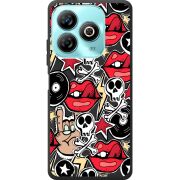 Черный чехол BoxFace ZTE Blade A75 4G Rock Graffiti