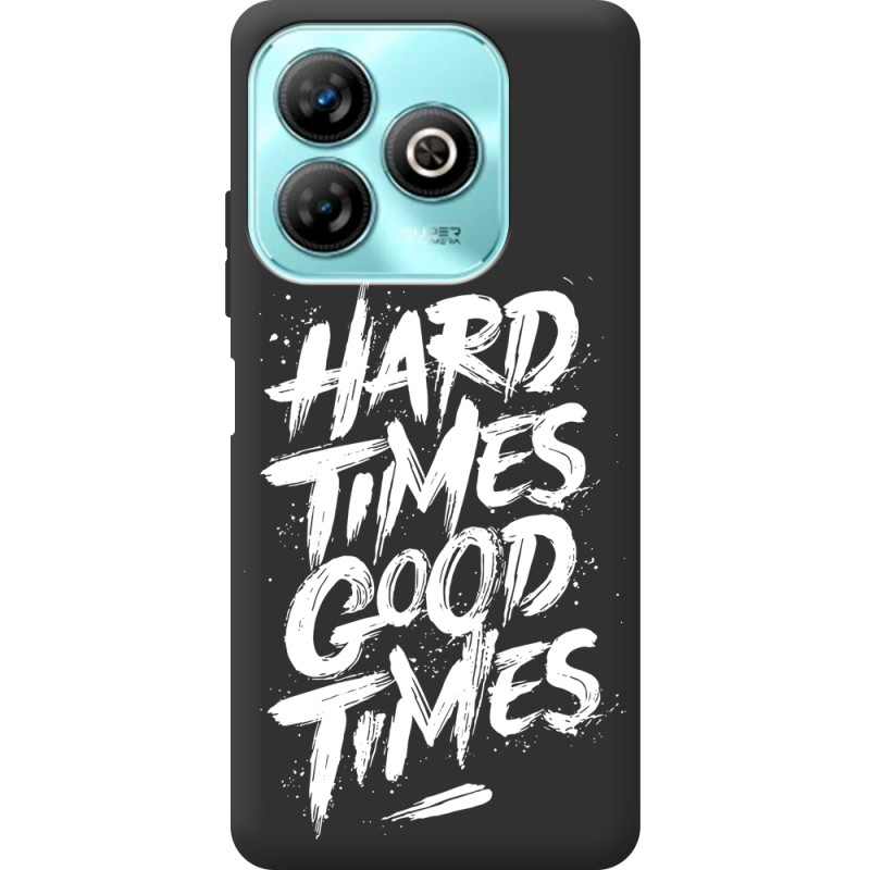 Черный чехол BoxFace ZTE Blade A75 4G Hard Times Good Times