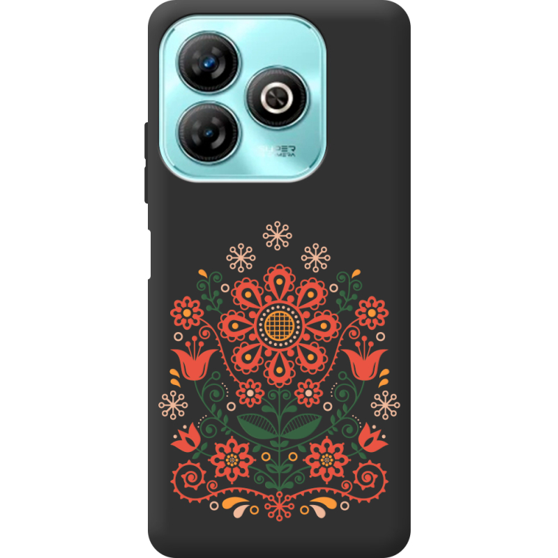 Черный чехол BoxFace ZTE Blade A75 4G Ukrainian Ornament