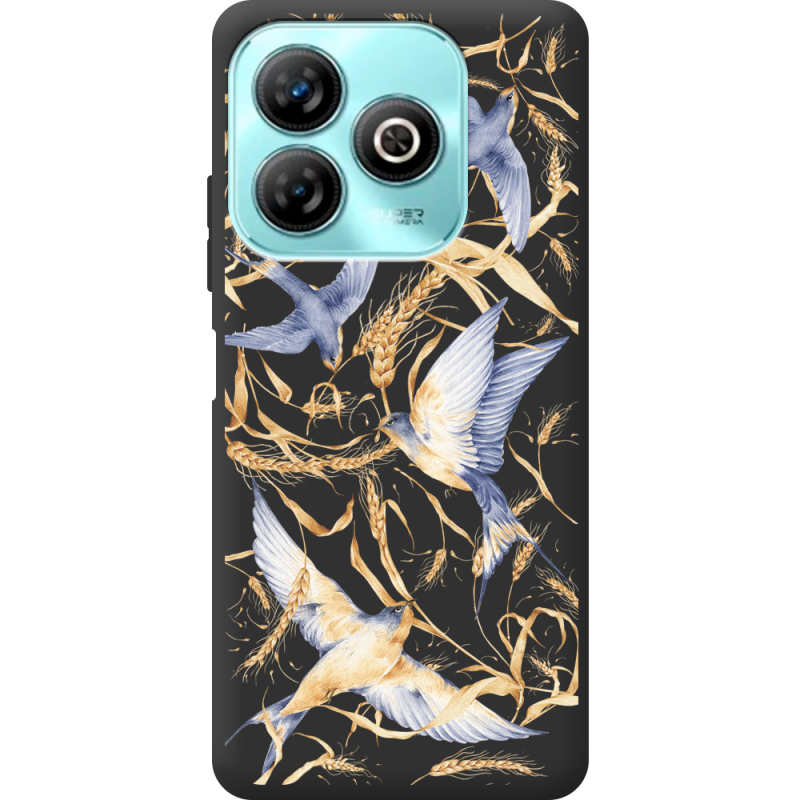 Черный чехол BoxFace ZTE Blade A75 4G Ластівки