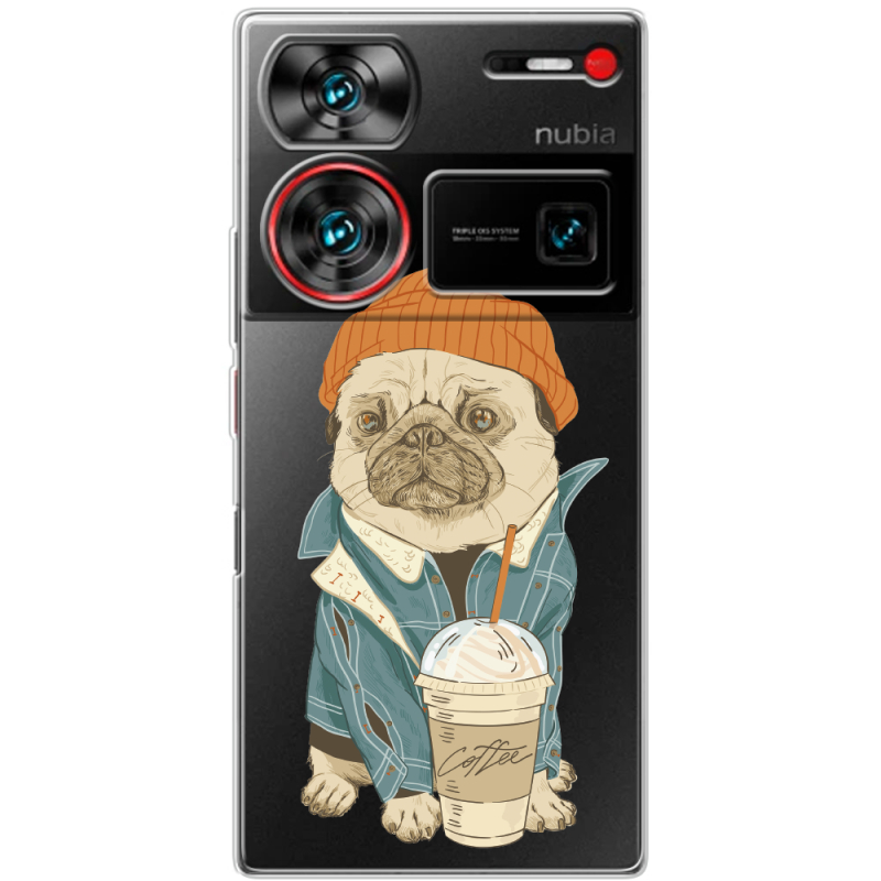 Прозрачный чехол BoxFace Nubia Z60 Ultra Dog Coffeeman