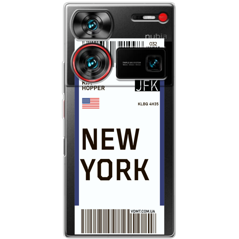 Прозрачный чехол BoxFace Nubia Z60 Ultra Ticket New York