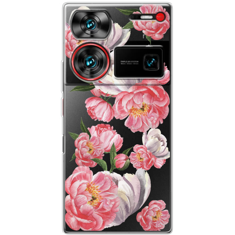 Прозрачный чехол BoxFace Nubia Z60 Ultra Peony Watercolor Style