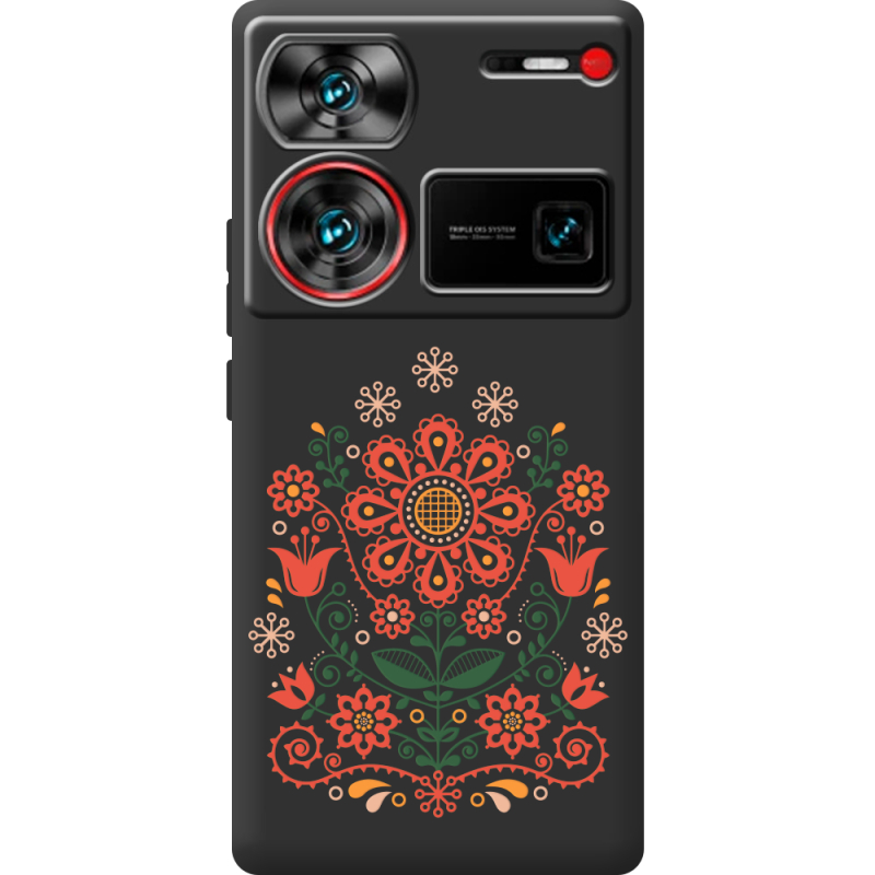 Черный чехол BoxFace Nubia Z60 Ultra Ukrainian Ornament