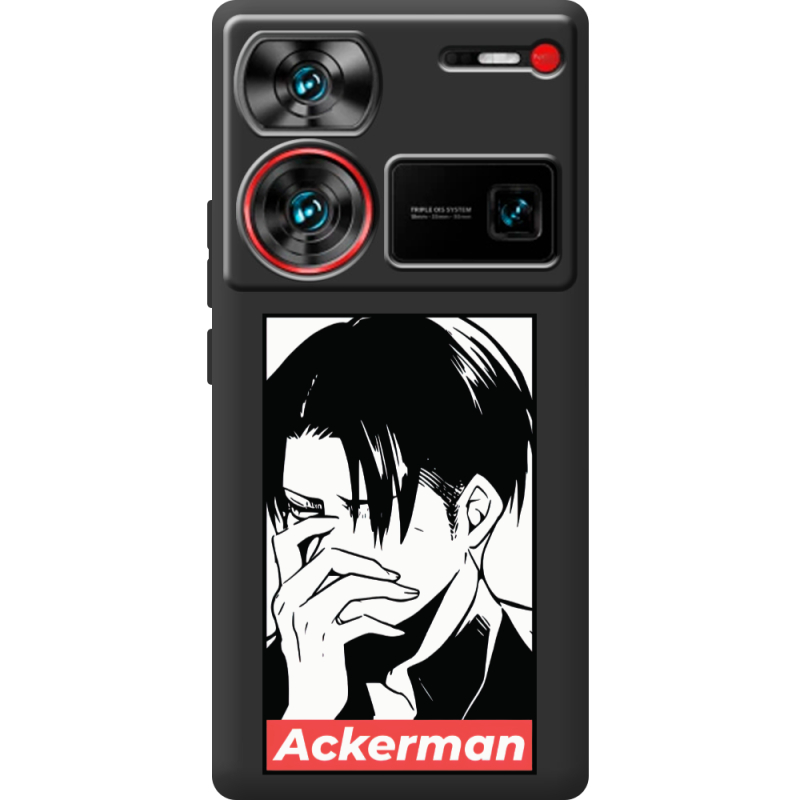 Черный чехол BoxFace Nubia Z60 Ultra Attack On Titan - Ackerman