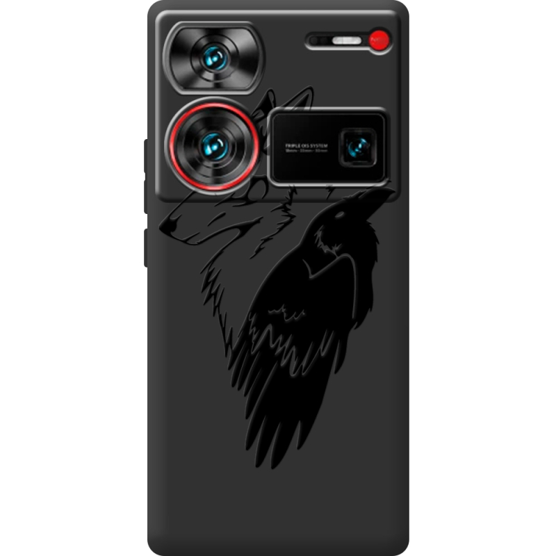 Черный чехол BoxFace Nubia Z60 Ultra Wolf and Raven