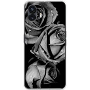 Чехол BoxFace Nothing Phone (2) Black and White Roses