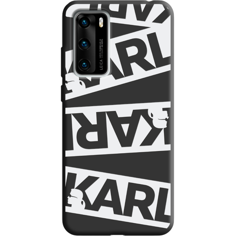 Черный чехол BoxFace Huawei P40 White Karl