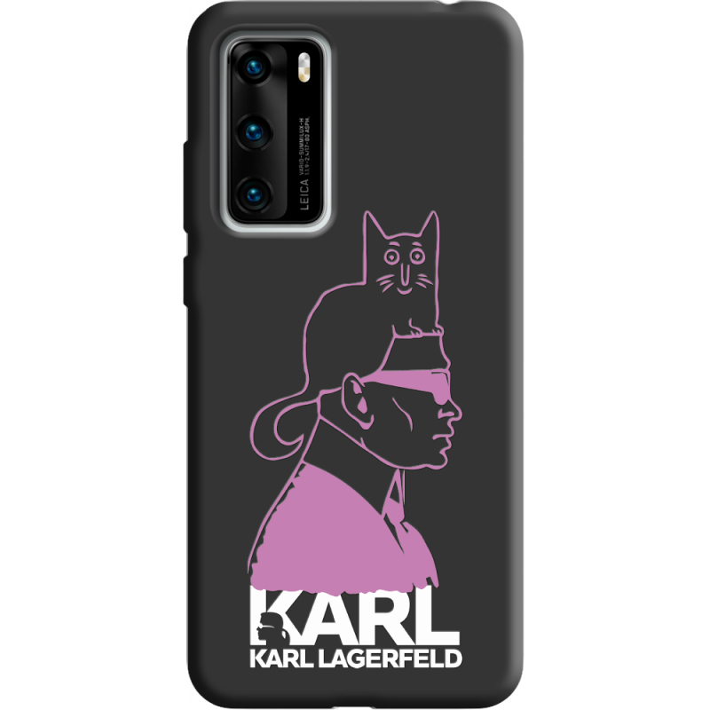 Черный чехол BoxFace Huawei P40 Pink Karl