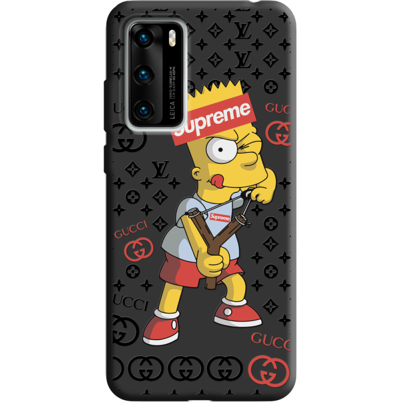 Черный чехол BoxFace Huawei P40 Yellow Fun