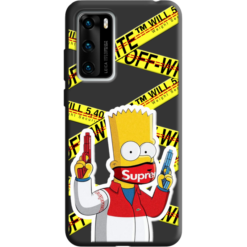 Черный чехол BoxFace Huawei P40 White Bart