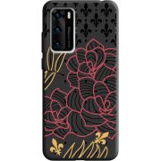 Черный чехол BoxFace Huawei P40 FranceFlowers