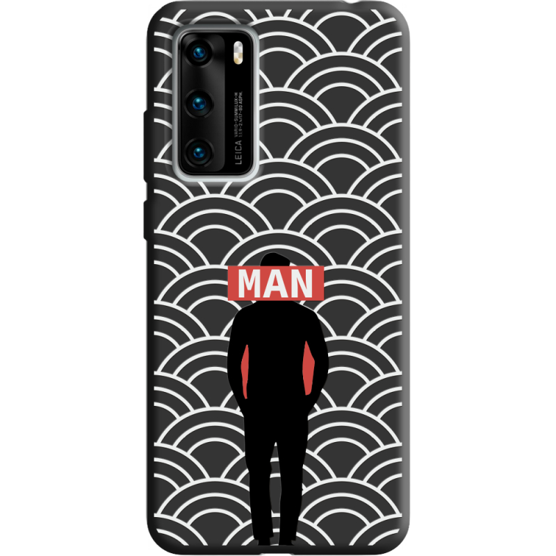 Черный чехол BoxFace Huawei P40 Man Pattern