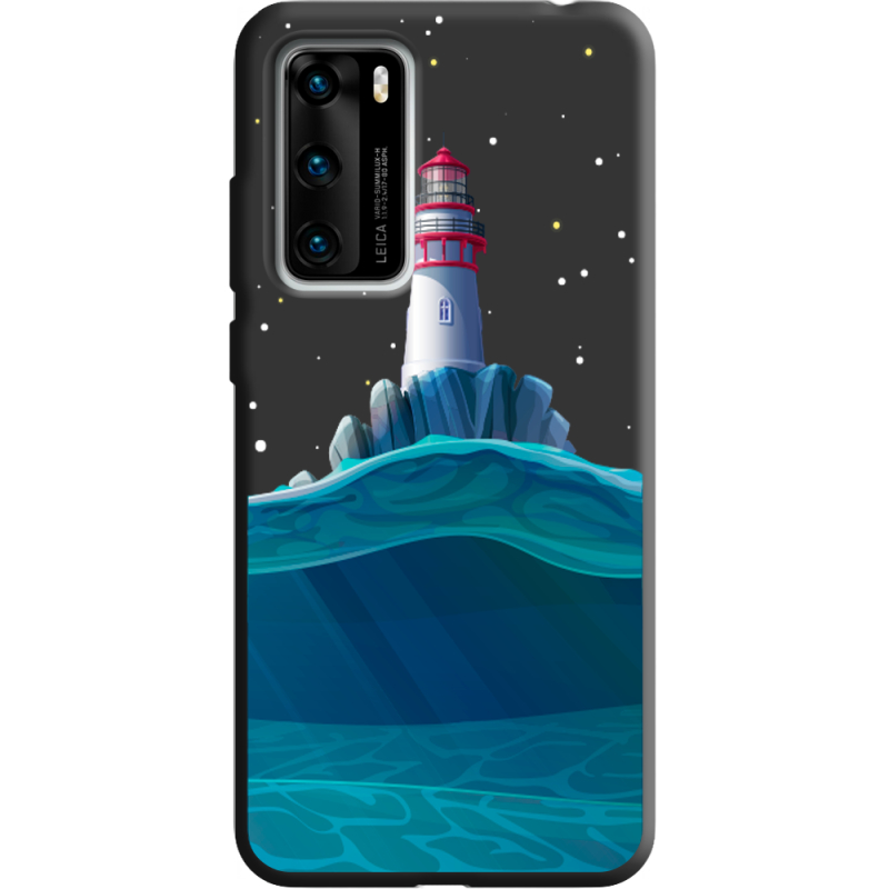 Черный чехол BoxFace Huawei P40 Lighthouse