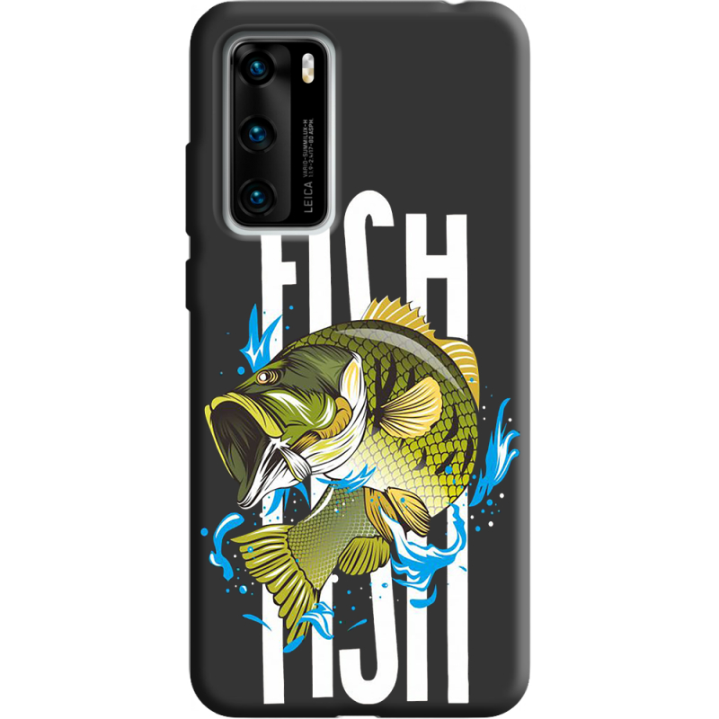 Черный чехол BoxFace Huawei P40 Fish