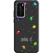 Черный чехол BoxFace Huawei P40 Among Us Invisible