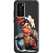 Черный чехол BoxFace Huawei P40 Tanker Girl