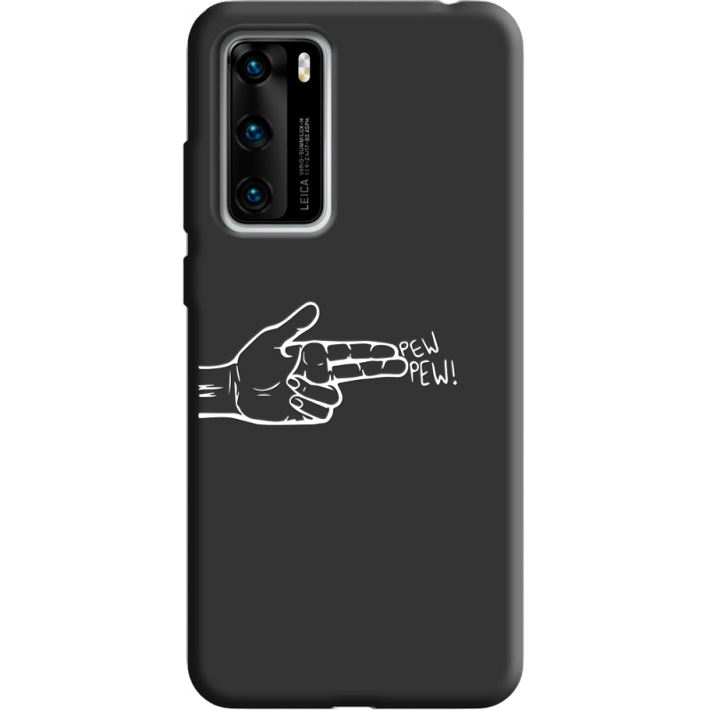 Черный чехол BoxFace Huawei P40 Pew Pew