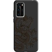 Черный чехол BoxFace Huawei P40 Chinese Dragon