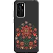 Черный чехол BoxFace Huawei P40 Ukrainian Ornament