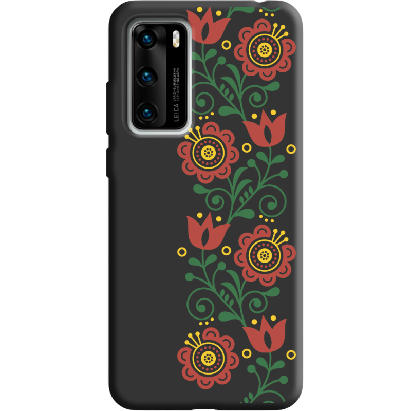 Черный чехол BoxFace Huawei P40 Ethno