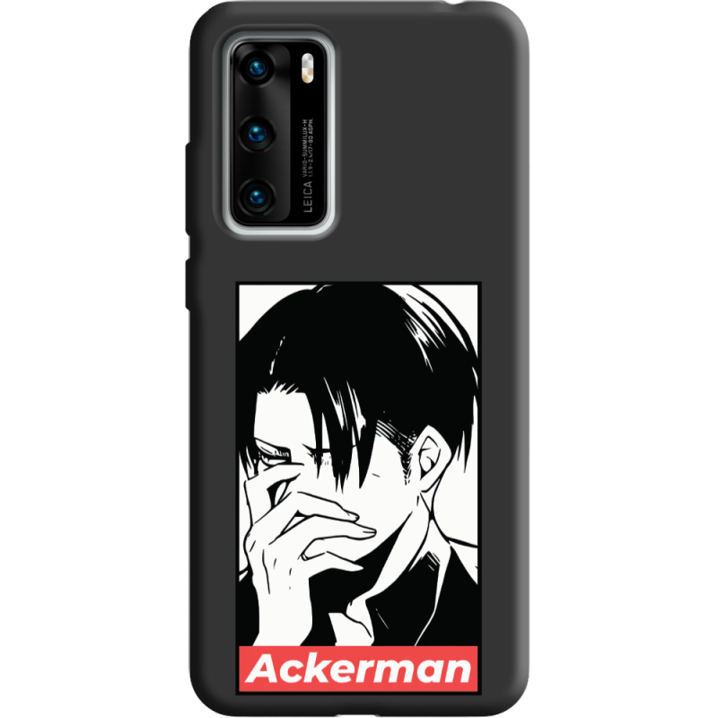 Черный чехол BoxFace Huawei P40 Attack On Titan - Ackerman