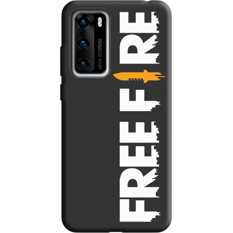 Черный чехол BoxFace Huawei P40 Free Fire White Logo