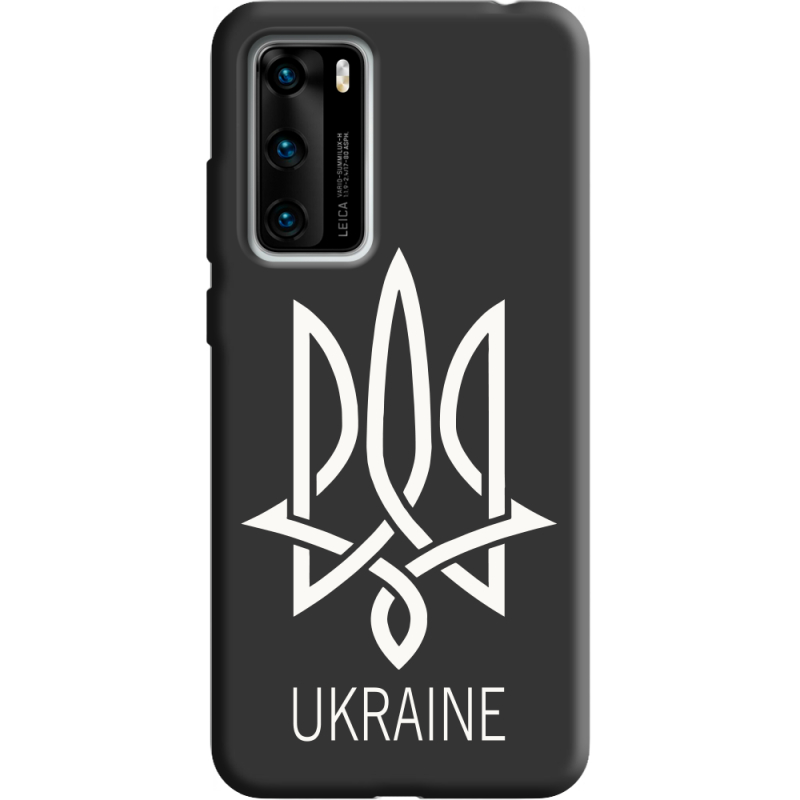 Черный чехол BoxFace Huawei P40 Тризуб монограмма ukraine