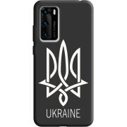 Черный чехол BoxFace Huawei P40 Тризуб монограмма ukraine