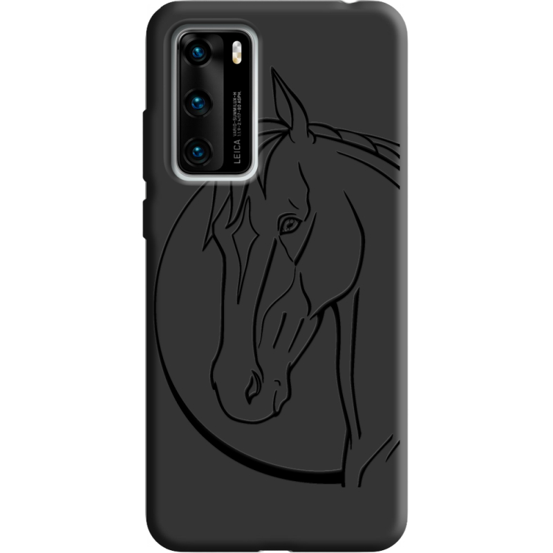 Черный чехол BoxFace Huawei P40 Horse