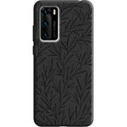 Черный чехол BoxFace Huawei P40 Leaves