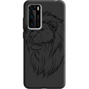 Черный чехол BoxFace Huawei P40 Lion