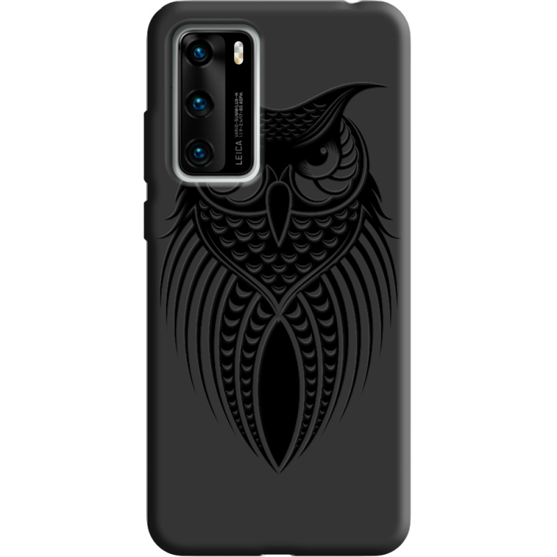 Черный чехол BoxFace Huawei P40 Owl