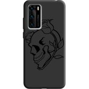 Черный чехол BoxFace Huawei P40 Skull and Roses