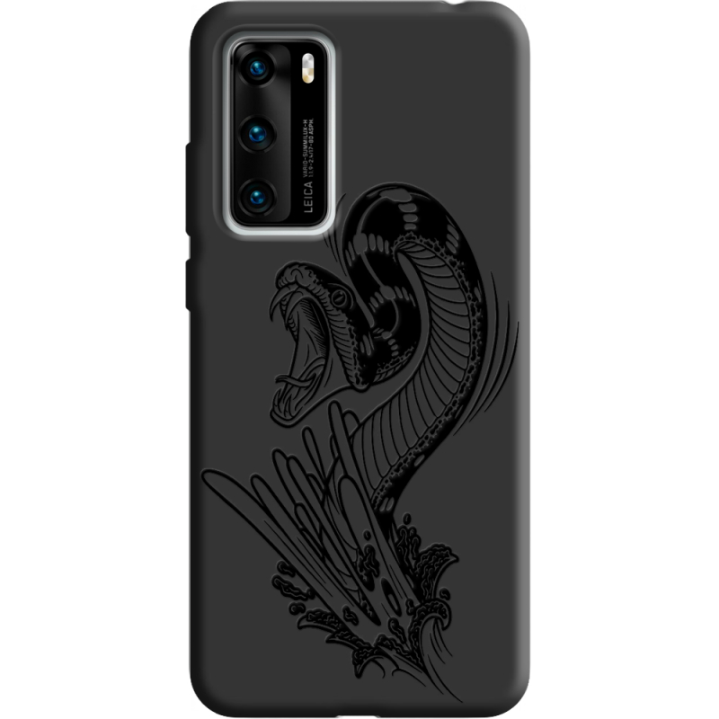 Черный чехол BoxFace Huawei P40 Snake