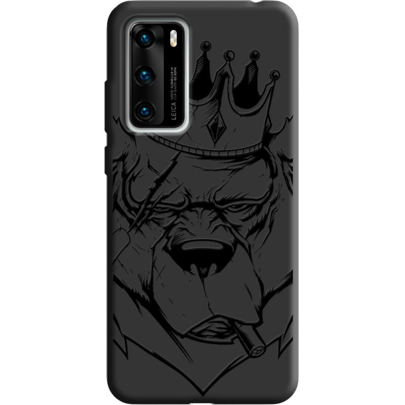 Черный чехол BoxFace Huawei P40 Bear King