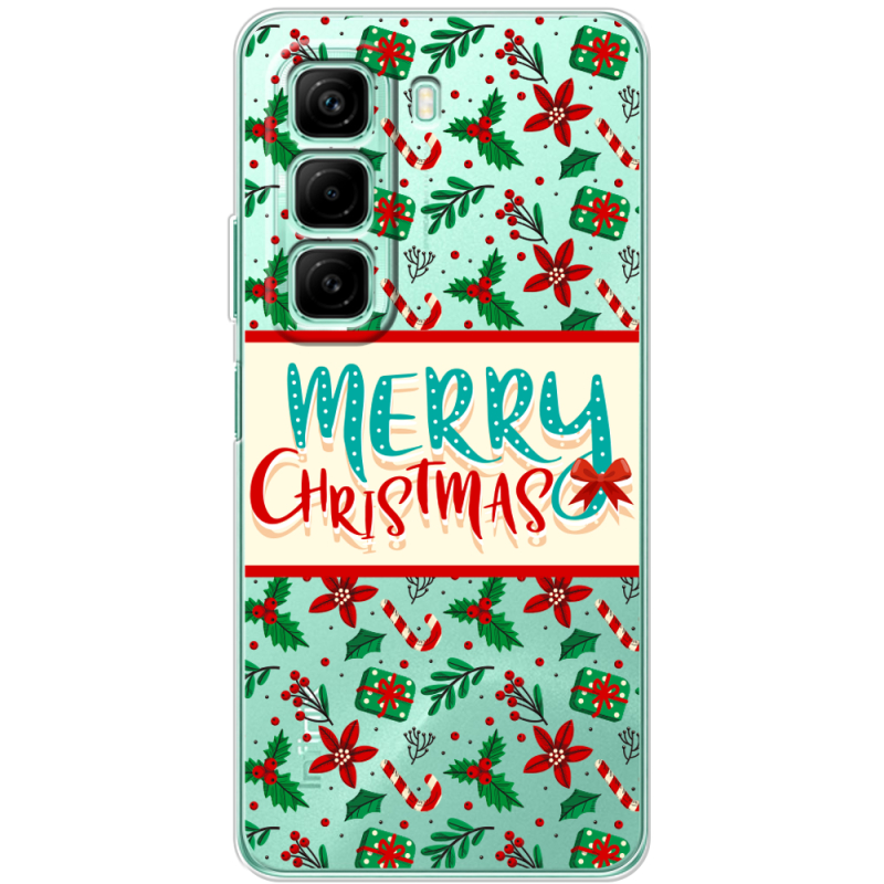 Прозрачный чехол BoxFace Infinix Hot 50 Vintage Christmas Pattern