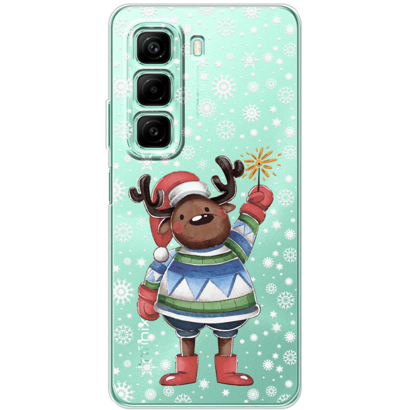 Прозрачный чехол BoxFace Infinix Hot 50 Christmas Deer with Snow