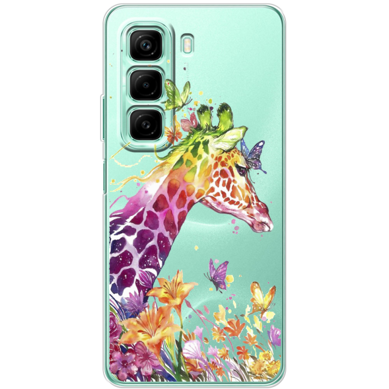 Прозрачный чехол BoxFace Infinix Hot 50 Colorful Giraffe