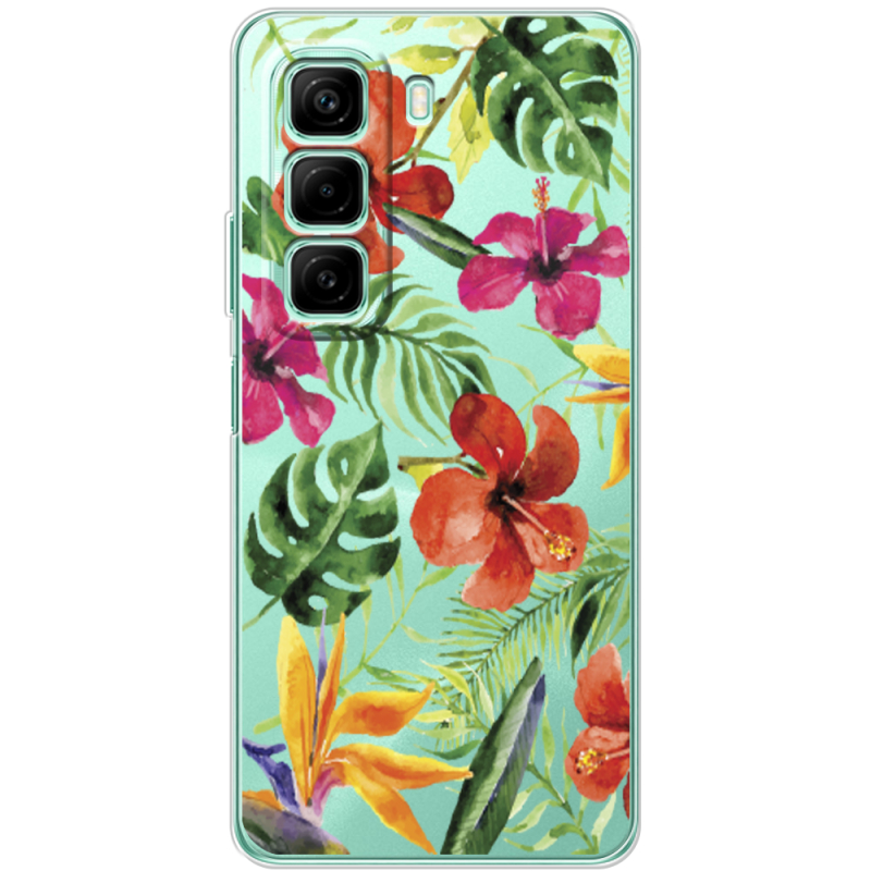 Прозрачный чехол BoxFace Infinix Hot 50 Tropical Flowers