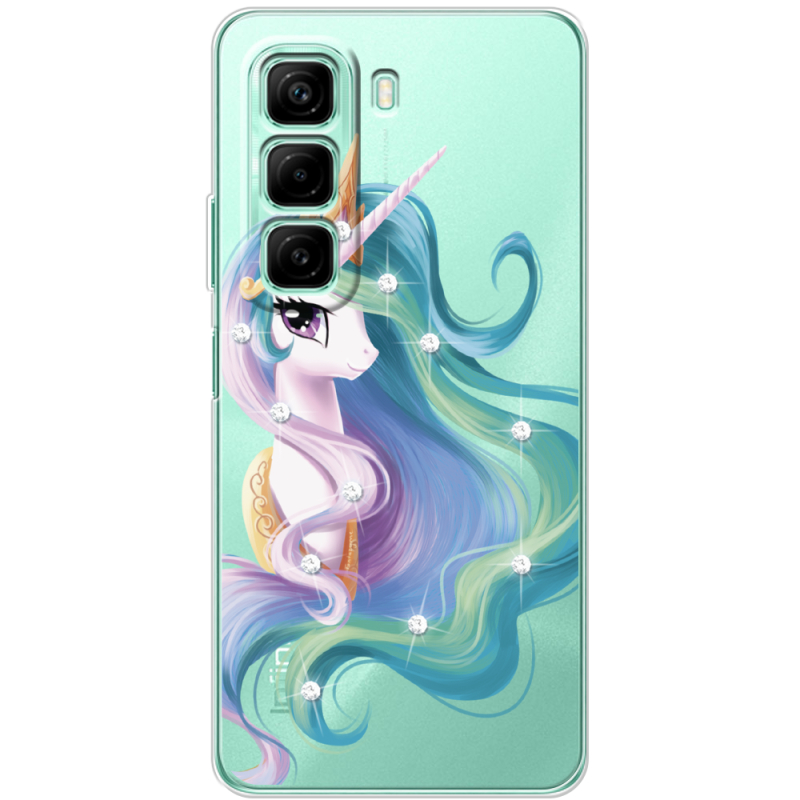 Чехол со стразами Infinix Hot 50 Unicorn Queen