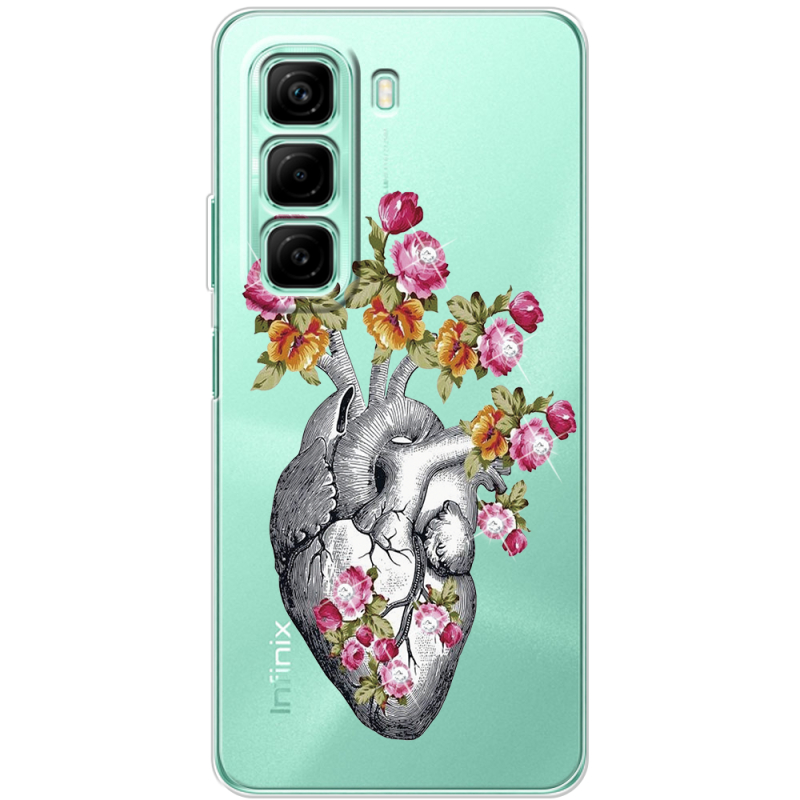 Чехол со стразами Infinix Hot 50 Heart