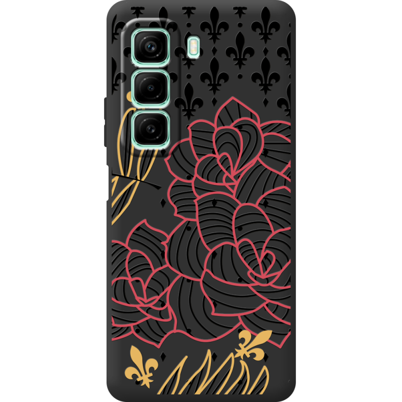 Черный чехол BoxFace Infinix Hot 50 FranceFlowers