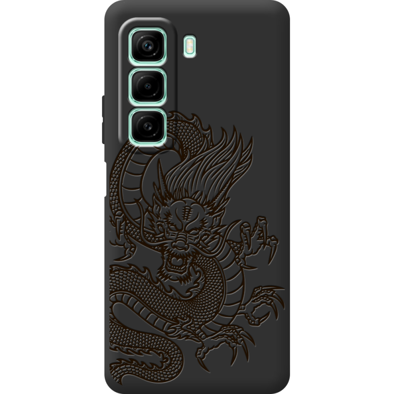 Черный чехол BoxFace Infinix Hot 50 Chinese Dragon