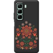 Черный чехол BoxFace Infinix Hot 50 Ukrainian Ornament