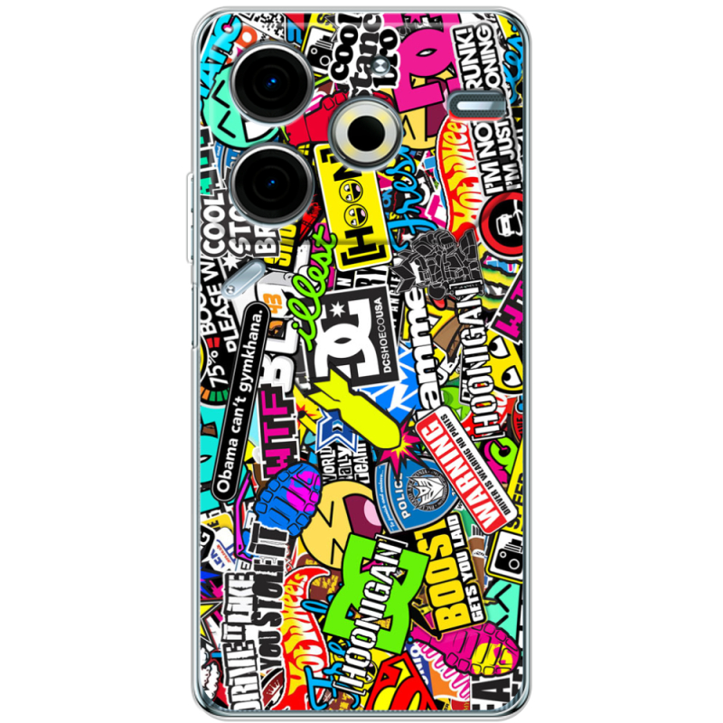 Чехол BoxFace Tecno POVA 6 Neo Multicolored Inscriptions