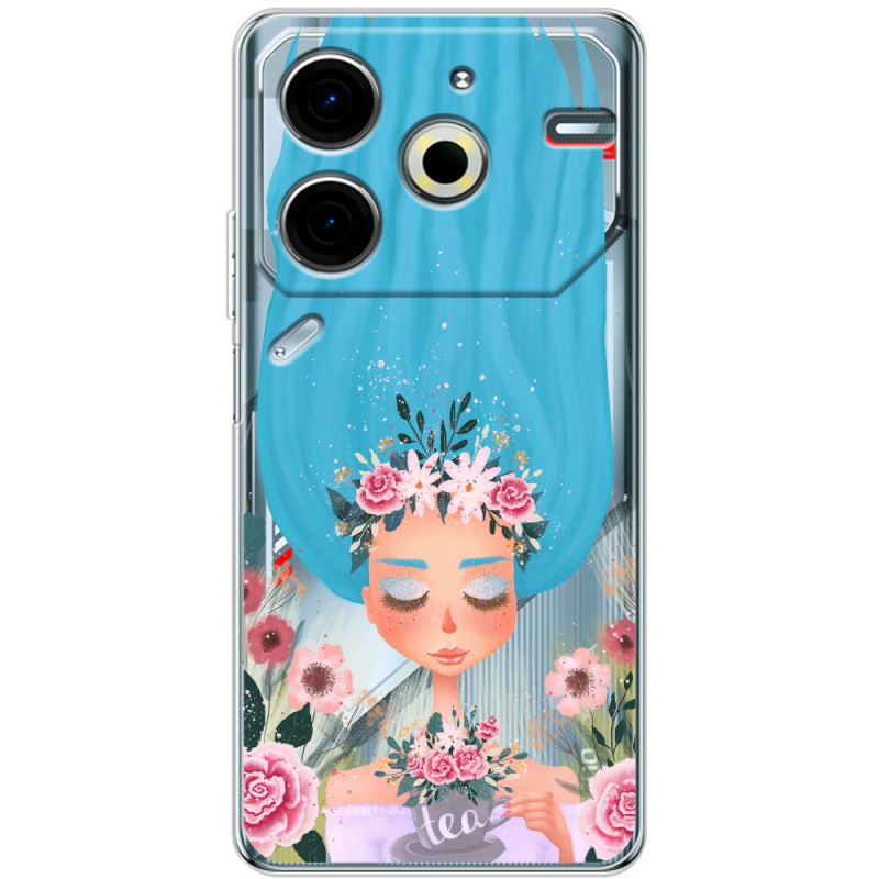 Прозрачный чехол BoxFace Tecno POVA 6 Neo Blue Hair