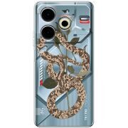 Прозрачный чехол BoxFace Tecno POVA 6 Neo Glamor Snake